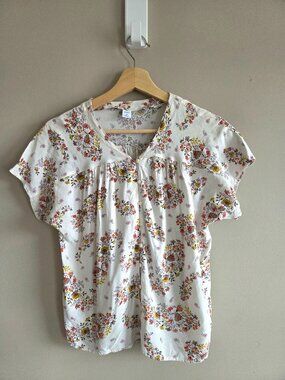 Old Navy Viscose Floral Short Sleeves Top Blouse